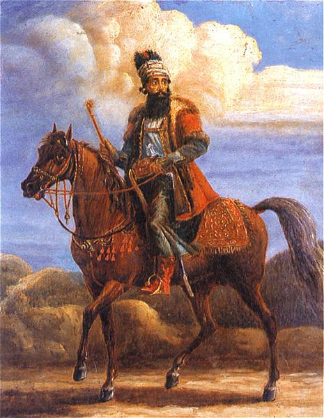 Aleksander Orlowski Persian dignitary on horseback Norge oil painting art